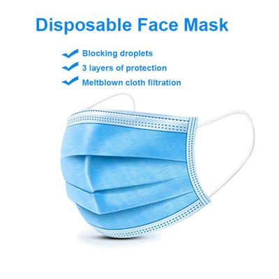 3 PLY NON WOVEN DISPOSABLE FACE MASK FOR SALE
