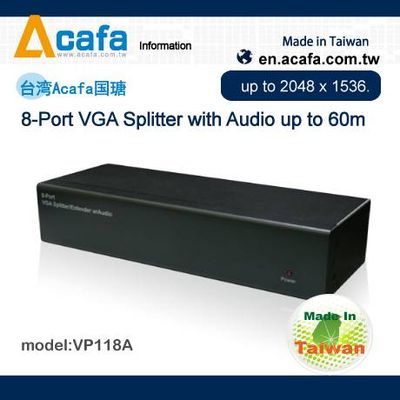 VGA Video+Audio Splitter & Extender 60m -Application Multimedia signage