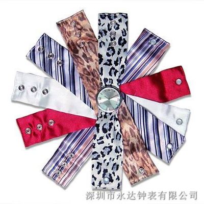 fashion watch with changeable scarf straps