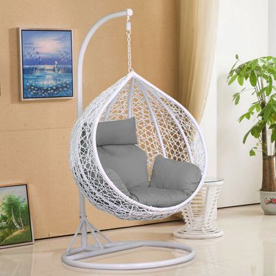 new style outdoor garden use pe rattan furniture patio round hanging egg-shaped swing chair