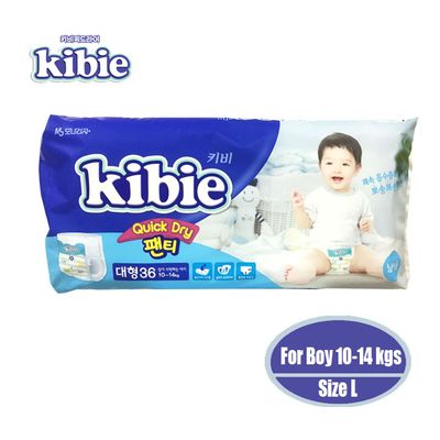Kibie Disposable baby diapers made in Korea quick dry pants type Size L