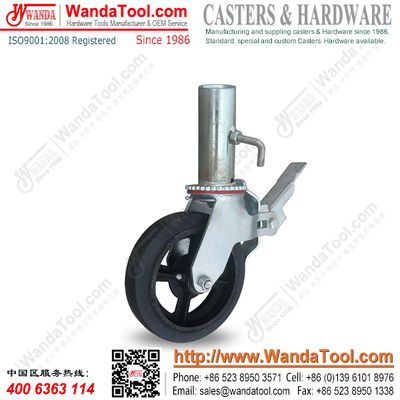 8 In. Tube stem Scaffolding Caster with Moldon rubbehr wheel