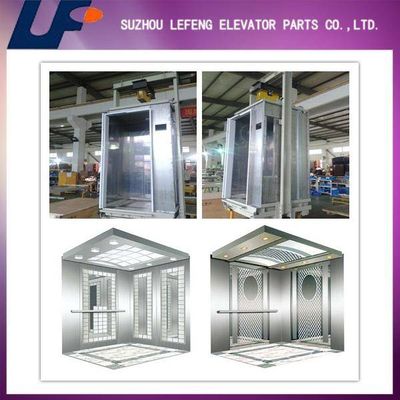 Stainless Steel Hairline/Etching Mirror elevator cabin for passenger lift