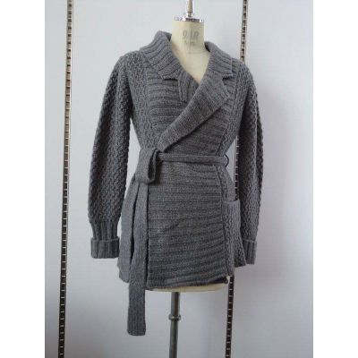 thick cable cashmere cardigan