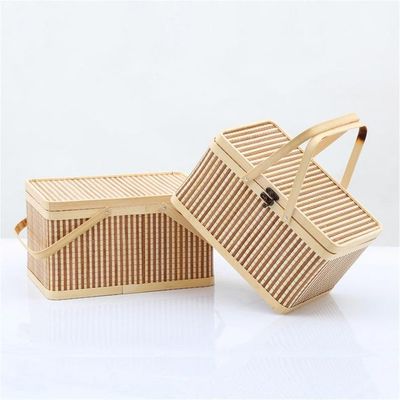 High Quality Bamboo Gift Basket Box Wicker Gift Basket Vietnam Wholesale Best Design Basket Box