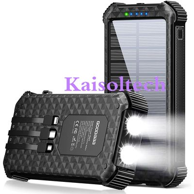 New 30000mah large capacity solar charger dual led flashlight outdoor emergency power resources