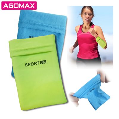 Outdoor running wrist arm band lycra sports mobile phone arm pouch