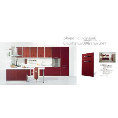 Modular kitchen cabinet, acrylic/high glossy uv cabinet door with clients own designs