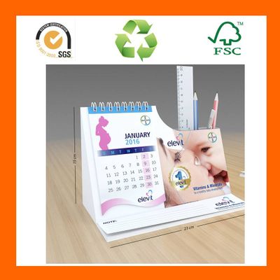 2016 Plain Dyed Dry Erase Triangle Desk Calendar Pen Holder