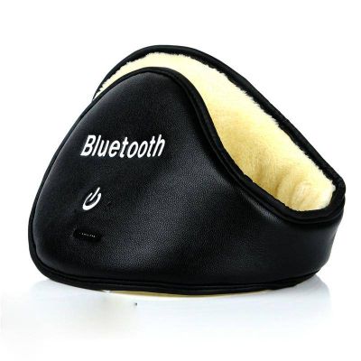 Plush Earmuffs Headphones Ear Warmers Bluetooth Music USB Features Headphones Black Headset for Stud