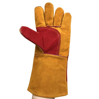 Long Sleeve Welding Gloves Heat Resistant Stove Barbecue Camping Kitchen Grill Fireplace Welding Glo
