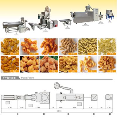 High Quality Twin Screw Extruder Processing Line for Make Semi-Cooked Wheat Flour Pellet etc. Puff S