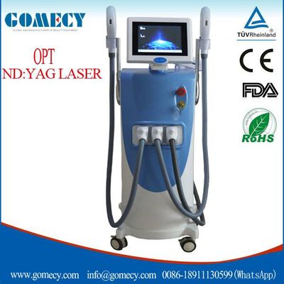 CE approved Elight IPL RF Nd yag laser 3 in 1 multifunction beauty machine / new e light ipl rf nd y
