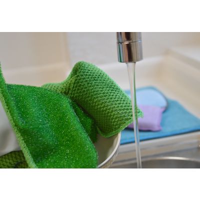 Dual Functional Microfiber Nylon Scrub Kitchen Dish Wash Clean Care Cloth Towel