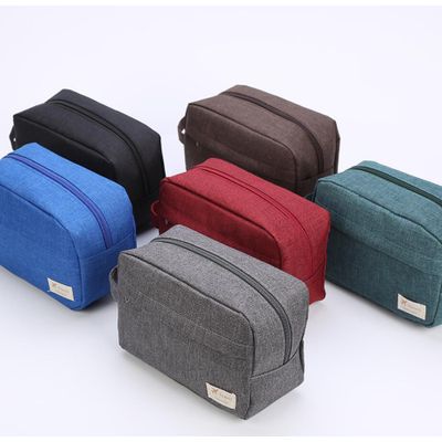6 Colors Custom Logo Cheap Polyester Travel Toiletry Bags Private Label Man Toiletry Wash Bag