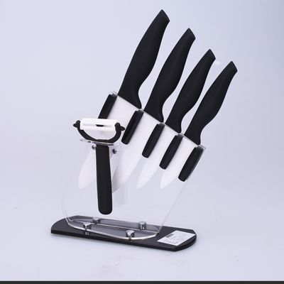For Home Use Zirconia White Blade Rubberized ABS Handle 6pcs Kitchen Ceramic Knife Set