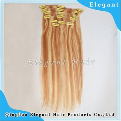Fashion two one straight virgin clip in hair extension in stock
