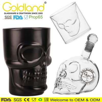 Double Wall Skull Glass Cup Customized Skull Head Shot Glass Absinthe Skull Glass