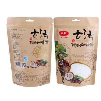 ziplock plastic bag kraft paper bag for coffee food packaging bags with window