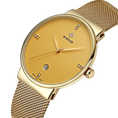 Fashion good quality brand luxury stainless steel band wrist watches mens business brief watches