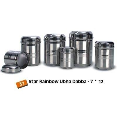 Stainless Steel Ubha Dabba (Storage Canisters) Round