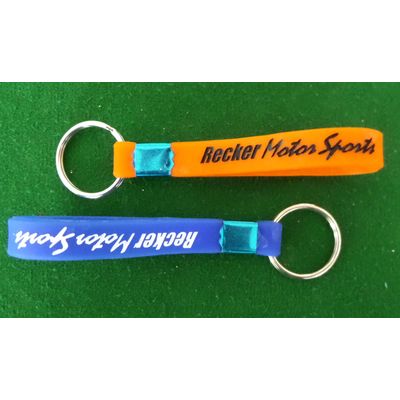 Debossed painted silicone keychain for party