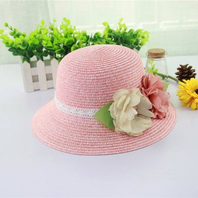 Handmade Natural Stylish Wide Brim Women Straw Hats Wholesale with Ribbon Decoration