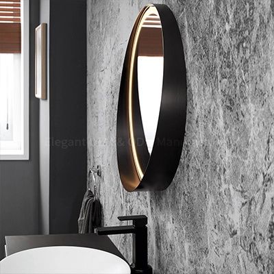 LAM031 Framed Round Backlit LED Bathroom Mirror