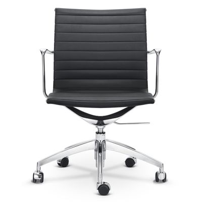 Modern Classic Mid-back Office Chair Leather