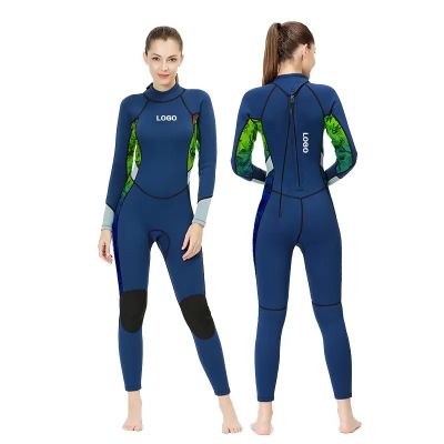 Swimming Women Wetsuits Backzipper Tight High Elasticity Printed 3Mm Neoprene Surfing Ladi