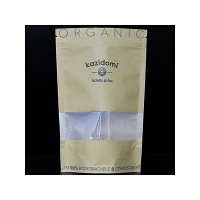 Compostable Packaging 100% Eco-friendly Food Packaging Paper bags with Window Ziplock