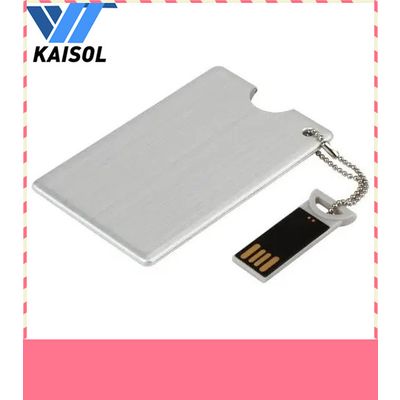Free logo printing metal card usb flash drive credit card flash drive with keychain usb flash memory