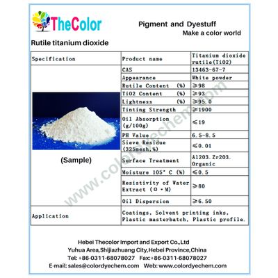 Titanium Dioxide ( Tio2 )/Rutile Titanium Dioxide ( Tio2 ) /Anatase titanium dioxide pigment