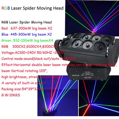 8eyes RGB spider moving head laser light for stage