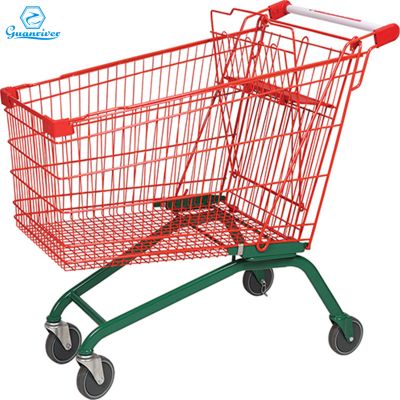 Design supermarket retail store shopping mall metal steel Europe shopping trolley cart for sale