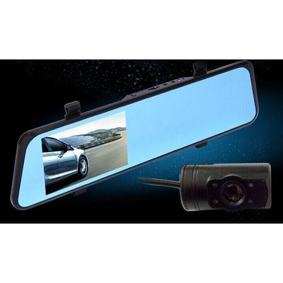 4.3inch LCD full hd 1080P dual car dvr g sensor car dvr double vehicle camera  auto rearview mir