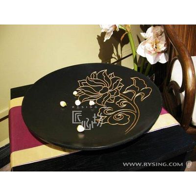 interior  decoration furnish compote plate tray w/ lucky flower