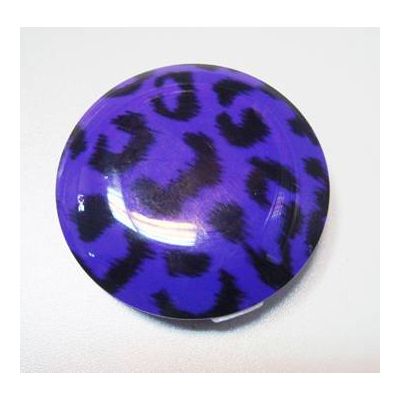 Round plastic pocket mirror with leopard pattern