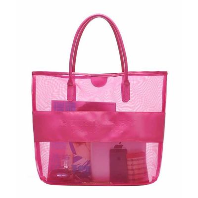 Hot fashion nylon mesh beach bag /hangbag/tote bag