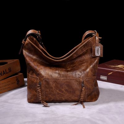 Fashion Retro Shoulder Bag High Quality Crossbody Faux Leather Large Capacity Bucket Bag Long Strap