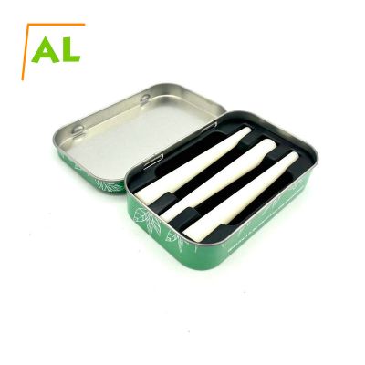 Hinged Child Resistant Tin Box for Pre-Roll Packing with PS insert