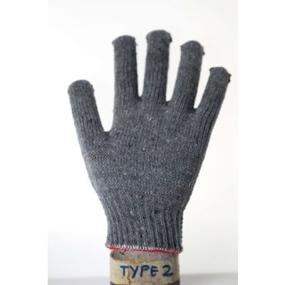 cotton knitted gloves charcoal