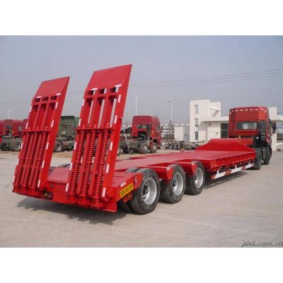 16m  lowbed semi trailer/3 axle front load low bed trailer