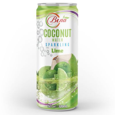 True Fresh 320ml Canned Coconut Water Sparkling Lime Flavor from BENA oem/odm beverage companies
