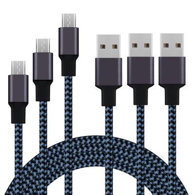 Hot sale Nylon Braided Trangle-free Colorful Micro USB Charger Date Cable