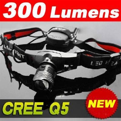 CREE LED 300LM Adjustable Focus 3 - Modes Headlamp