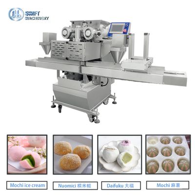 Automatic encrusting and tray arranging machine mochi ice cream making machine