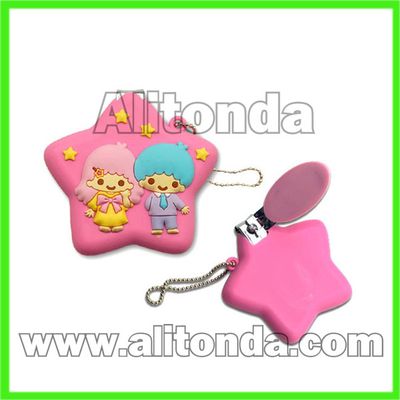 Cartoon animal cute soft pvc nail clippers for home customized