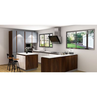 Color Mixed Contemporary Kitchen Cabinet