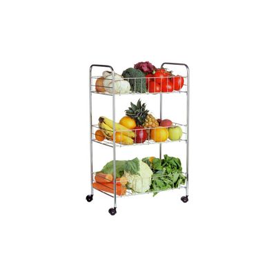 Storage Cart, Mobile, 3 Tiers of Folding Shelves